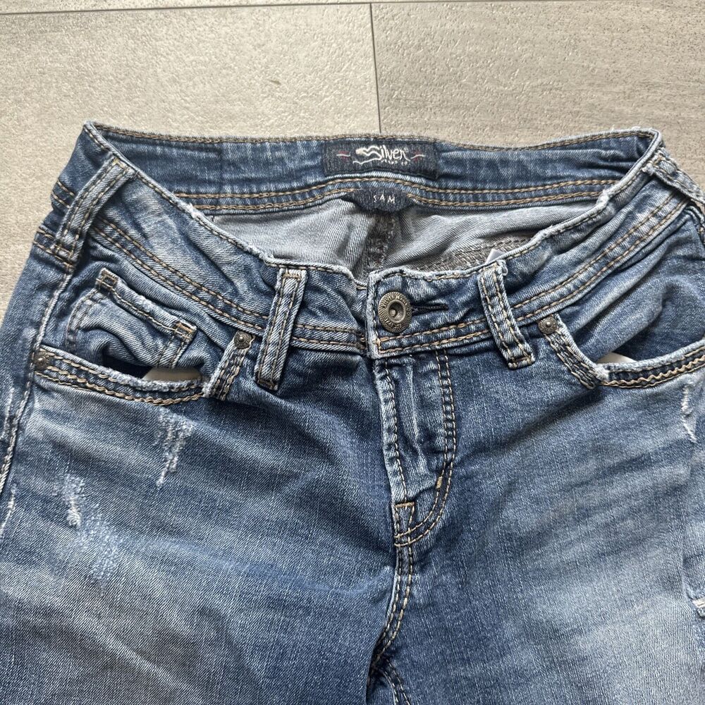 Silver Sam Jeans Women's W25 x L25 Distressed Skinny Leg - Picture 2 of 4